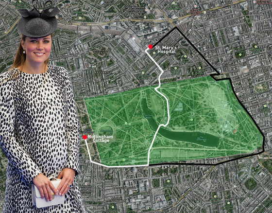 Kate Middleton, Royal Baby, Route to Hospital Kate Middleton, Royal Baby, Route to Hospital